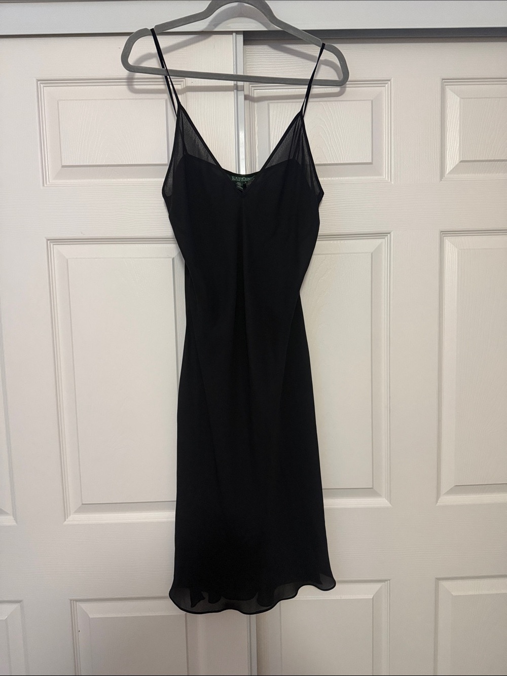 Lauren by Ralph Lauren black slip dress Y2K